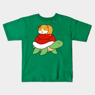 Red Shelled Turtle and Guinea Pig Kids T-Shirt